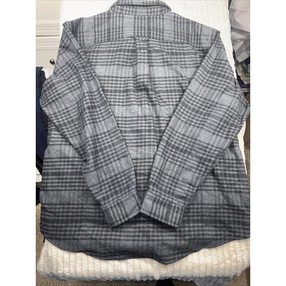 Orvis Men's XXL Heavyweight Flannel Shirt Jacket Gray Plaid Shacket Nice Shacket - Picture 13 of 13